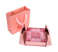 VALICLUD Caja De Obsequio De Rosas De Jabón Rosa Simulada Caja De Flores De Jabón Obsequio De San Valentín