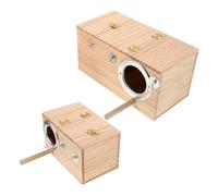 VALICLUD Caja Nido para Loros 2 Piezas Madera Maciza Colgante Caseta de Cría para Cacatúas y Periquitos Aislamiento Térmico para Aves Pequeñas Diseño Horizontal Derecha E Izquierda Uso