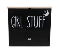 VALICLUD Caja Organizadora de Madera Negra para Tampones con Tapa Sellada, Contenedor Compacto Resistente Humedad para Baño, Porta Toallas Sanitarias y Productos Femeninos, Adecuado