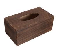 VALICLUD Caja Porta Pañuelos De Madera Maciza, Diseño Retro Color Oscuro, Organizador De Escritorio Seguro y Práctico para Sala De Estar, Baño y Coche, 1 Unidad