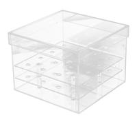 VALICLUD Caja Transparente para Flores Preservadas 16 Agujeros, Acrílico 20x20x15 Cm, Estuche Porta Flores Capacidad de Agua para Arreglos Eternos y Decoración en Eventos y Hogar