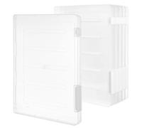 VALICLUD Cajas de Almacenamiento de Plástico con Tapa, 6 Unidades Grandes Transparentes Tamaño A4, Organizador de Documentos para Oficina, Escuela y Hogar, Caja Archivadora Resistente