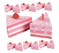 VALICLUD Cajas Triangulares Para Dulces 20 Unidades, Cajas De Embalaje De Papel Forma De Pastel, Color Rosa Mil Capas, Para Fiestas De Cumpleaños y Bodas, Obsequio Decorativo y Práctico Para Eventos