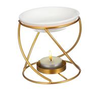 VALICLUD Calentador Cerámico Aromaterapia con Soporte Metálico para Vela Difusor de Aceite Fragancia y Fundidor de Cera para Decoración Hogar para Yoga y Relajación