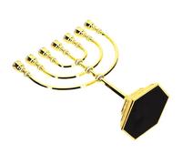 VALICLUD Candelabro Menorá de Metal 7 Brazos en Estilo Retro Dorado, Adorno Religioso para de Pared y Mesa en Fiestas Judías y Ceremonias