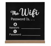 VALICLUD Cartel de Escritorio Wifi Negro Base Panel Señalización Contraseña Inalámbrica para Oficinas Hoteles y Hogares Indicador Red Wifi para Invitados y Negocios Pizarra Decorativa