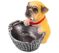 VALICLUD Cenicero Decorativo Figura de Perro en Resina, Color Amarillo, Diseño Anti-Cenizas para Hogar y Oficina, Accesorio Único y Práctico para Sala de Estar, Funcional y Portátil