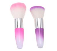 VALICLUD Cepillo Para Polvos De Uñas 2 Piezas Tamaño Compacto Cerdas Suaves Limpieza Polvo Manicura Profesional Decoración Uñas Rosa Morado