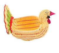 VALICLUD Cesta de Almacenamiento Decorativa Ratán de Imitación Diseño de Mano con Forma de Pavo Real Cesta Multiusos para Hogar Oficina y Tienda Resistente y Elegante