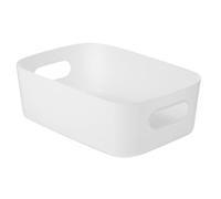 VALICLUD Cestas De Almacenamiento De Plástico Grandes Asas Huecas, Contenedores Abs Resistentes Blancos, para Cocina, Baño y Armario, Pack De 6 Unidades Organizadoras Multifunción