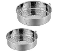 VALICLUD Cestas de Vapor de Acero Inoxidable 2 Piezas, Alta Durabilidad y Resistencia, Aptas para Cocinar Dim Sum y Bollos en Casa o Restaurante