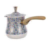 VALICLUD Cezve de Café Turco de Acero Inoxidable 720 Ml con Mango de Madera Cafetera Árabe y Griega para Estufa y Cocina Calentador Pequeño para Leche y Chai Tetera Retro Versátil