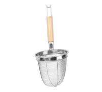 VALICLUD Colador De Acero Inoxidable Con Malla Fina Para Pasta y Dumplings Resistente Al Calor Mango De Madera Antitérmico Cesta Profunda Para Escurrir y Cocinar Para Cocina Doméstica