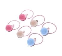 VALICLUD Coleteros para Niñas y Bolas Peludas 6 Piezas Elásticas Coloridas Resistente y Cómodas Accesorios Cabello de Niñas Pequeñas para las Ocasiones