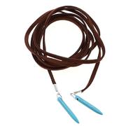 VALICLUD Collar Bohemio de Mujer Colgante de Piedra Natural Turquesa Cadena Larga de Gamuza Color Café Accesorio de Verano y Playa Estilo Vintage para Ocasiones Obsequios