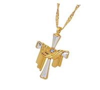 VALICLUD Collar Carta De Amor Collar Con Una Cruz Cadena De Clavícula Barroca Cadena De Clavícula De Jesús Joyería De Vestuario Aleación