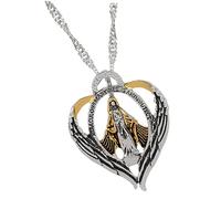 VALICLUD Collar Carta De Amor Collar De Corazón Católico Rosario Cadenas Crucifijo Smo Bautizo Talón Oro Joyería De Vestuario Cadena De Clavícula Barroca Aleación