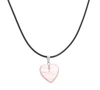 VALICLUD Collar Colgante de Corazón 20Mm Cristal Natural Rojo Sandía Cadena de Cuello de Poliuretano Ligera 6g Joyería Artesanal para Mujer Adecuado San Valentín y Uso Diario