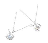 VALICLUD Collar Colgante De Unicornio Hueco y Jaula, Cadena Metálica Brillante, Diseño Abierto Para Mujer, Collar Fluorescente Para Obsequio y Uso Diario, Tonos Azul y Verde, Conjunto De 2 Piezas