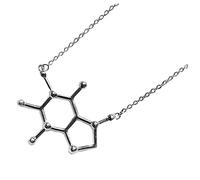 VALICLUD Collar De Cafeína y Moléculas De Café Para Mujer Aleación Seguro Uso Casual Moda Para Amantes Del Café Colgante Único