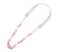 VALICLUD Collar de Cuentas para Mujer Hecho Mano Cadena de Resina y Aleación Estilo Bohemio Retro Accesorio de Moda para Playa y Festivales Joyería Vintage Rosa