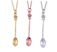 VALICLUD Collar De Mujer Colgante De Cuchara Mini Tiara 3 Piezas Acero Inoxidable Dorado, Plateado y Rosa, Cadena De Clavícula Elegante Para Fiestas y Cosplay