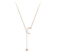 VALICLUD Collar de Mujer Dorado con Colgante de Luna y Estrella Cadena Ligera y Resistente Diseño Elegante para Fiesta Boda y Uso Diario