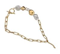 VALICLUD Collar de Perlas Barroco Metálico Corto para Mujer Gargantilla Cadena Delicada y Colgante Accesorio Moderno para Adolescentes y Uso Diario