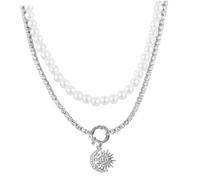 VALICLUD Collar De Perlas Colgante De y Luna Gargantilla De Para Mujeres y Joyería Elegante Para Ocasiones Especiales