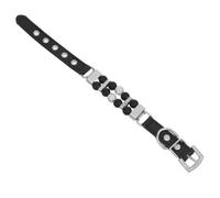 VALICLUD Collar de Perlas para Perro Collar de Gato de PU Negro Ajustable Cristales y Pedrería, para Cachorro, para Bodas y Salidas al Aire
