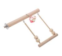VALICLUD Columpio para Loros Doméstico de Madera Natural, Accesorio para Pájaros Pequeño y Resistente a Mordeduras, Juguete Colgante Adecuado para Jaulas y Ambiente de Aves