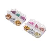 VALICLUD Confeti de para Uñas 2 Cajas Coloridas Holográficas Decoración Metálica para Manicura Diy