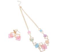 VALICLUD Conjunto de Joyería Colorida para Mujer y Adolescentes Collar y Pendientes Colores Candy Diseño Ligero y Versátil para Fiestas Uso Diario y Ocasiones Especiales