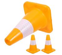VALICLUD Conos de Tráfico de Seguridad Amarillos 30 CM Pack de 3 Piezas Conos Reflectantes para Carretera y Estacionamiento de Emergencia y Señalización Vial Resistentes y Apilables
