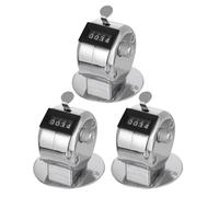 VALICLUD Contador Manual Mecánico de Metal para Conteo Rápido Personas en Almacenes y Fábricas, Paquete de 3 Piezas Color Plata