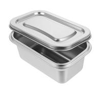 VALICLUD Contenedor Metálico Inoxidable Helados Caja Multiusos para Congelador y Frigorífico Almacenamiento Seguro y Resistente para Postres y Sorbetes
