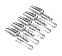 VALICLUD Cuchara de Helado y Pinzas de Hielo Inoxidable Set de 10 Piezas para Buffets Fiestas y Uso Doméstico Cuchara Multifuncional para Servir Dulces y Bebidas