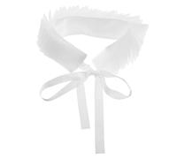 VALICLUD Cuello Falso de Encaje white Volantes, Collar Falso Desmontable, Accesorio Vintage para Mujer, Complemento Elegante para Blusas y Vestidos, Estilo Isabelino, Tamaño Único