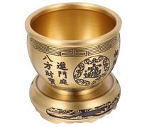 VALICLUD Cuenco de Latón Vintage para Prosperidad con Base Estable Recipiente Multifuncional para Almacenamiento Decorativo Hogar y Oficina Escultura Feng Shui para Buena Suerte y