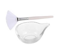 VALICLUD Cuenco De Vidrio Para Mascarilla Facial Forma De Abanico Pincel Plano Para Aplicador De Mascarilla Herramienta Cuidado Para y Aplicar Faciales