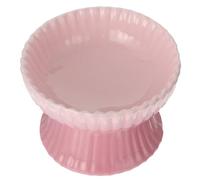 VALICLUD Cuenco Elevado para Mascotas Pequeño de Cerámica Rosa Base Alta Cuenco Inclinado para Gatos y Perros y Comida para Cachorros Seguro y Fácil de Limpiar