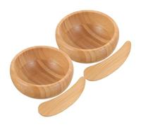 VALICLUD Cuenco para Mascarilla Facial de Natural 2 Piezas para Mezclar Mascarillas Cosméticas Kit Portátil para Cuidado Piel en Casa y Salón Color Beige Adecuado para Uso Facial DIY