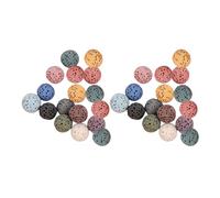 VALICLUD Cuentas de Lava Volcánica sin Orificios 10 Mm, 33 Piezas Mixtas, Difusor Portátil de Aceites Esenciales para Coche, Oficina y Hogar, Piedras Aromáticas Naturales para Ambientador
