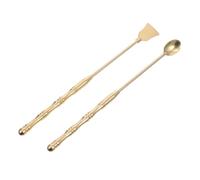 VALICLUD de Cucharas y Palas y Artesanía Decorativa de Cobre Dorado Juego de 2 Piezas Diseño Ergonómico Adecuado para y Baños para Ceremonias de Incienso para