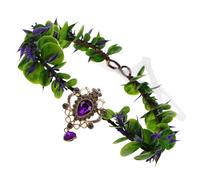 VALICLUD de Hada Artesanal Bohemia con Flores y Gota de Agua Forma de V Diadema Frontal para Bodas Tocado Nupcial Romántico para Fotografía y Fiestas