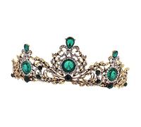 VALICLUD de la vendimia coronas de cumpleaños de sirena Boda ducha faja de cumpleaños para mujer diademas nupcial accesorios de cosplay aleación Green