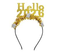 VALICLUD Diadema al Accesorio de Ligera Desvanecimiento para y Resistente, Dorada Purpurina Año 2026 Fiesta para Fotos y Celebraciones Festivas