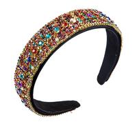 VALICLUD Diadema Ancha Cabello Gemas de Imitación, Aro de Moda para Mujer y Niña, Diseño Colorido y Creativo para Fiesta y Uso Diario, Accesorio de Pelo Elegante