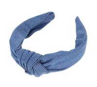 VALICLUD Diadema Anudada De Mezclilla Azul Oscura Para Mujer y Niña, Diadema Ancha Acolchada Antideslizante, Accesorio Cabello Versátil Para Lavado Facial y Uso Diario