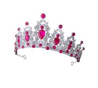 VALICLUD Diadema Barroca para Mujer con Cristal y Gemas de Imitación Accesorio de Boda para Tocado de Fiesta para Ceremonias de Novia y Celebraciones